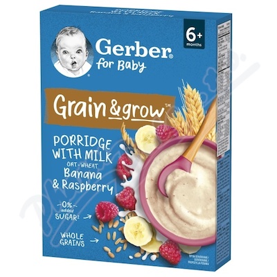 Gerber Ml.kae pen.-oves.malina bann 200g 6M+